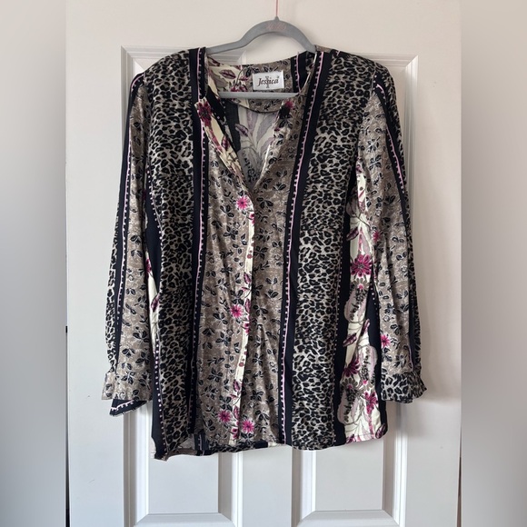 Jessica Mixed Print Blouse - Picture 1 of 6